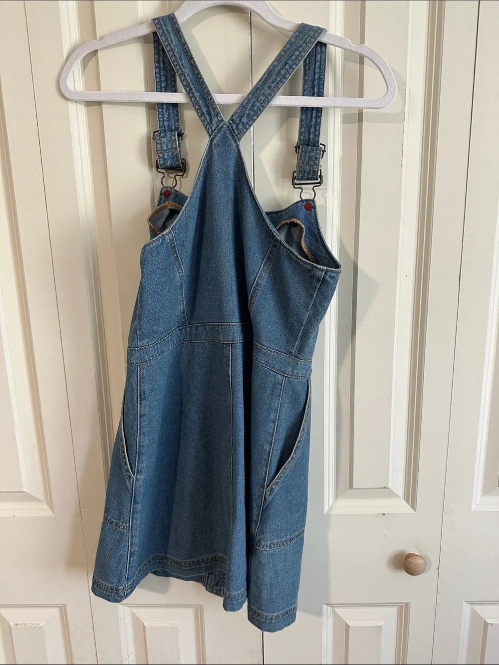 Bullhead Blue Denim Button-Front Overall Dress s